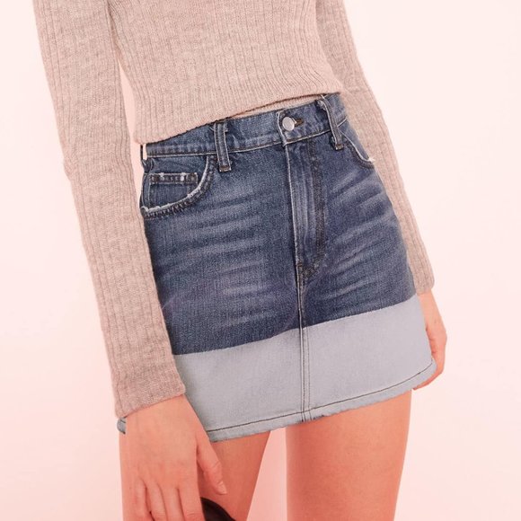 Reformation Dresses & Skirts - Reformation Ella Two-tone Jean Skirt in Solomon 30